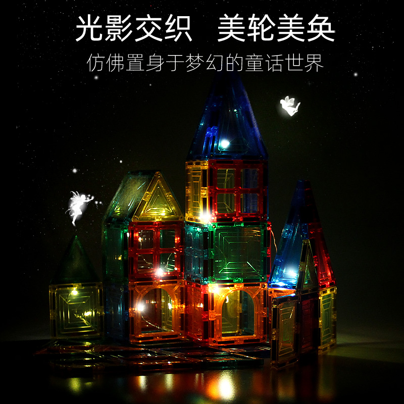 智邦彩窗磁力片磁力积木拼装儿童玩具益智动脑男孩女孩智力多功能
