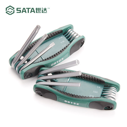 世达工具折叠式内六角扳手套装六棱内6角梅花型内六方螺丝刀09121 - 图1