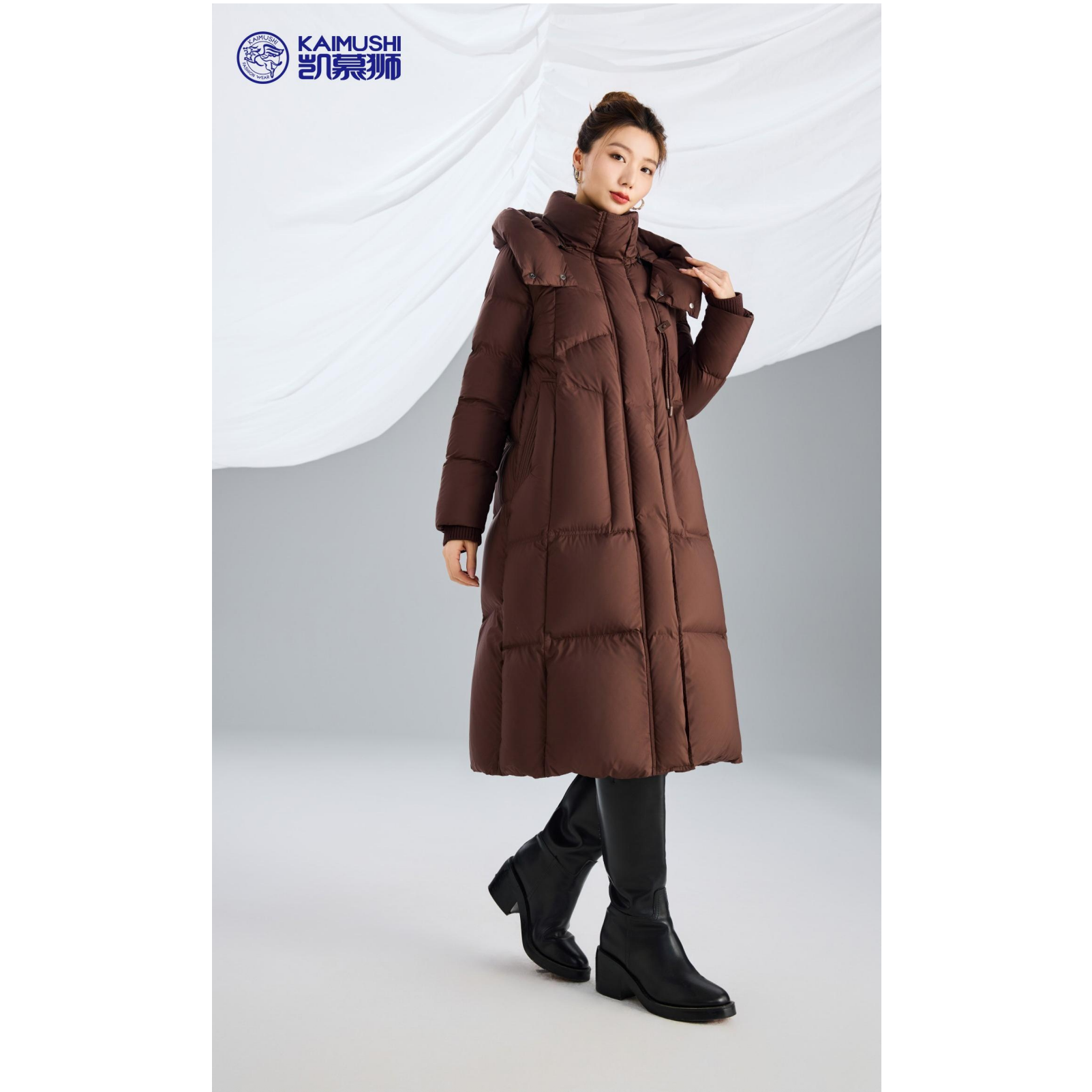 4371凯慕狮羽绒服90绒女中长款过膝2025新款韩版可拆卸帽加厚外套,淘宝优惠券,粉丝福利购,淘宝优惠卷