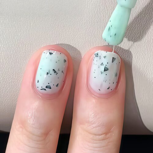 薄荷黑巧 蓝绿色美甲！twomoons指甲油女免烤速干安全无毒可撕脚 - 图3