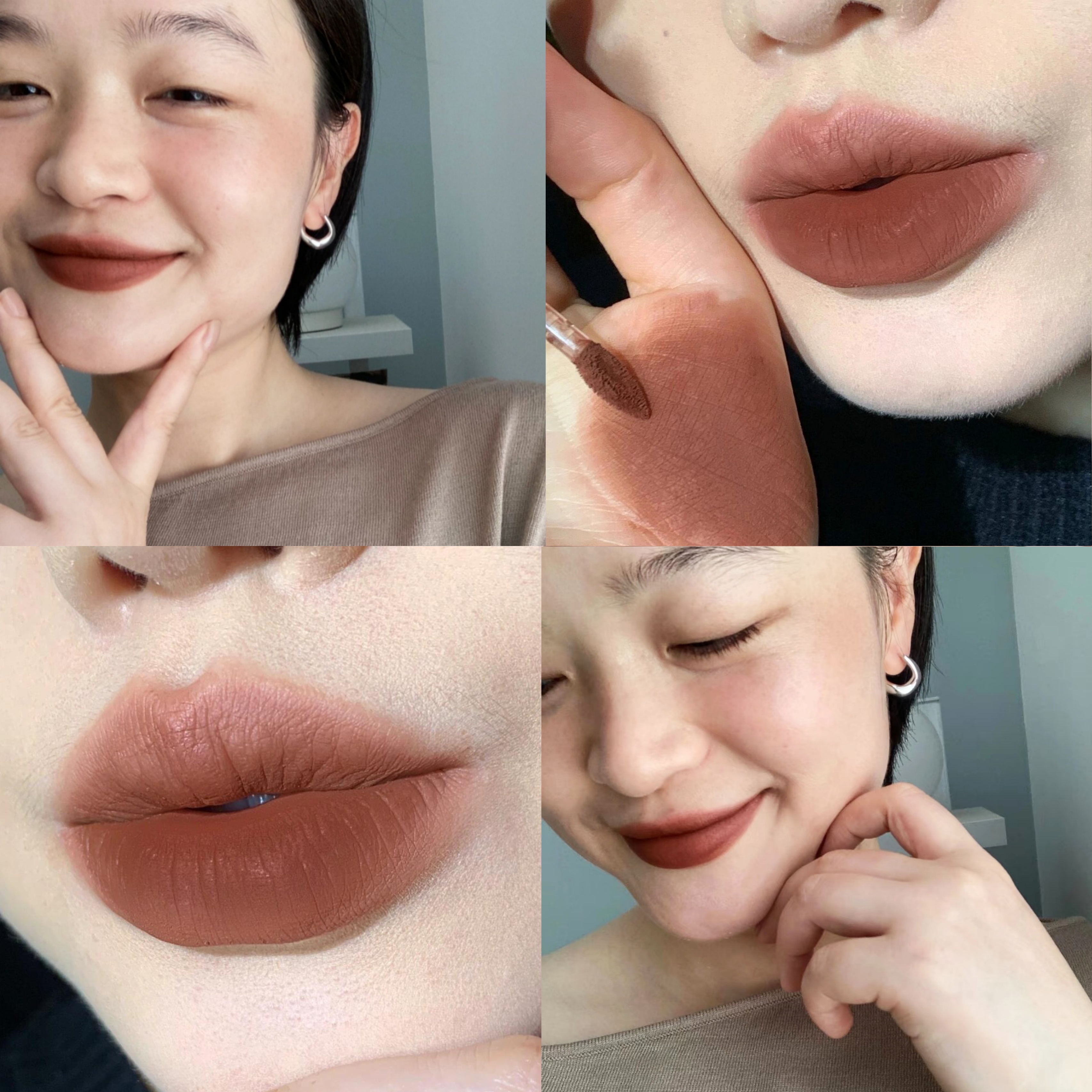 巨显白 素颜也难拒绝的口棕!akf唇泥奶茶色唇釉09秋冬裸色系口红 - 图2