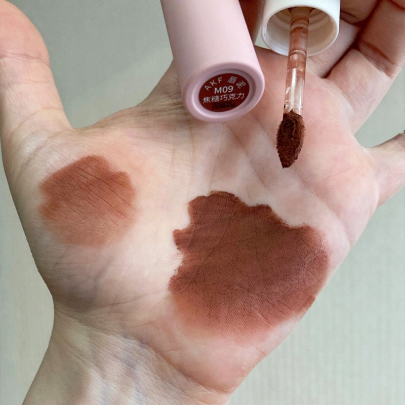 巨显白 素颜也难拒绝的口棕!akf唇泥奶茶色唇釉09秋冬裸色系口红 - 图0