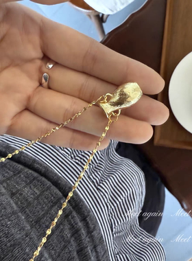 韩国新款长款小花瓶项链纹理毛衣链轻奢小众设计高级感时尚