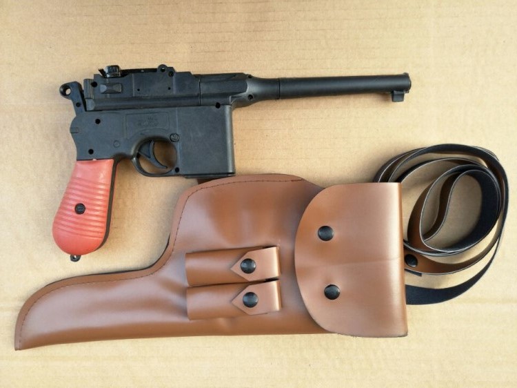 儿童塑料驳壳枪红军八路军手枪道具枪成人王八盒子枪红军表演道具