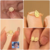 Customized baby portrait ring, parent-child male and female photos, hand-painted private baby sterling silver ring customization