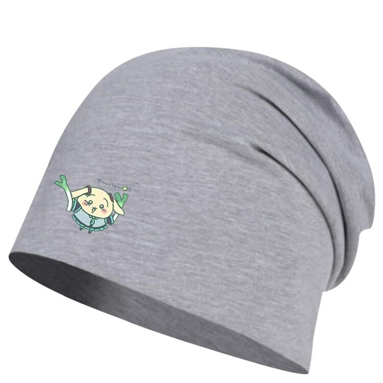 乌萨奇吉伊卡哇初音未来动漫联名大葱卡通Q版印花包头帽堆堆帽子