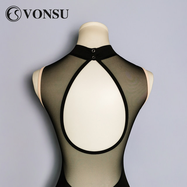 Vonsu Fanshu ballet training suit black body suit for women