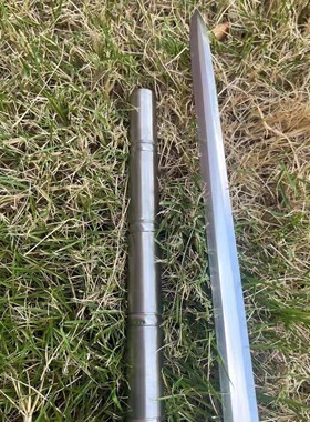金属鞘不锈钢剑身圆头手杖剑防身登山杖多功能登山杖拐杖剑未开刃