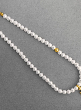 新款克罗*家十字架珍珠项链新款轻奢小众高贵优雅8mm仿施家珍珠锁