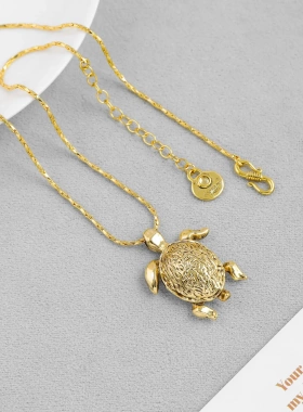 G家25年秋冬新款金钱龟项链 法式复古小众个性独特小海龟毛衣链