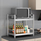 Fenced stainless steel kitchen storage rack microwave oven rack household storage rack multifunctional storage rack layer rack cabinet