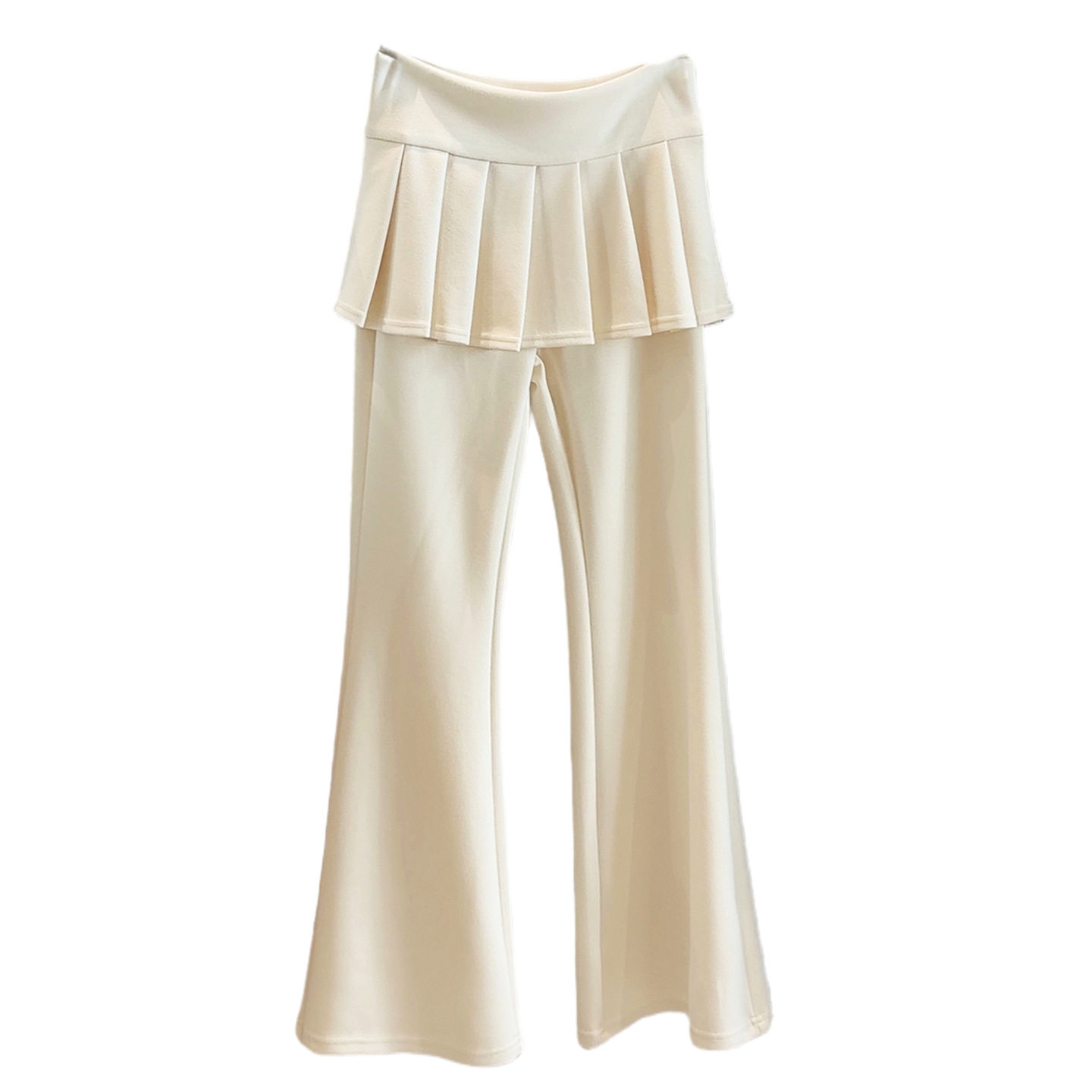 假两件百褶屁帘微喇裤女2026新款春秋瑜伽运动长裤高腰显瘦喇叭裤,淘宝优惠券,粉丝福利购,淘宝优惠卷