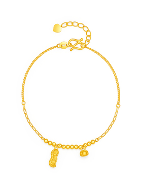 【中国黄金官方店】黄金手链5G好柿花生足金手饰气质新品首饰送礼