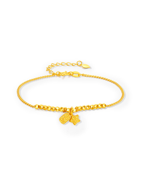 【中国黄金官方店】5G招财星星手链时尚简约气质新品首饰送女友