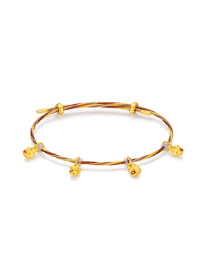 【中国黄金官方店】硬金马到福来手绳时尚简约气质百搭新品首饰