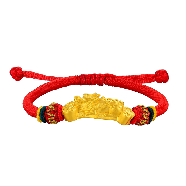 Chinese Pure Gold Lucky Pixiu Bracelet Couple