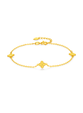 【中国黄金官方店】5G四叶草手链时尚简约气质新品首饰送女友