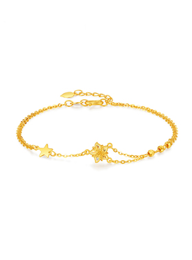 【中国黄金官方店】5G炫彩星星手链时尚简约气质新品首饰送女友