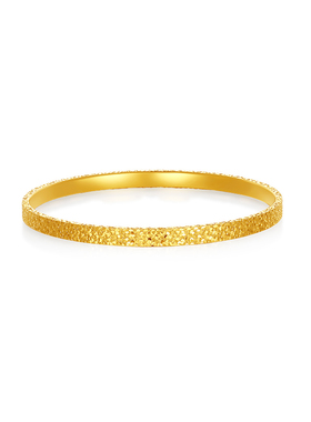 【中国黄金官方店】碎碎冰手镯足金新品百搭气质首饰时尚简约单品