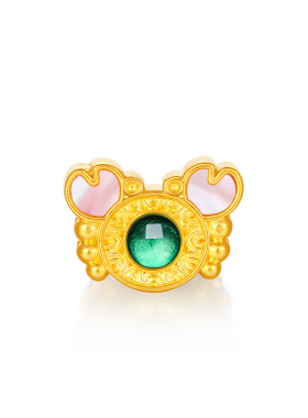 【中国黄金官方店】黄金手饰硬金横行霸道足金转运珠新品不含配绳