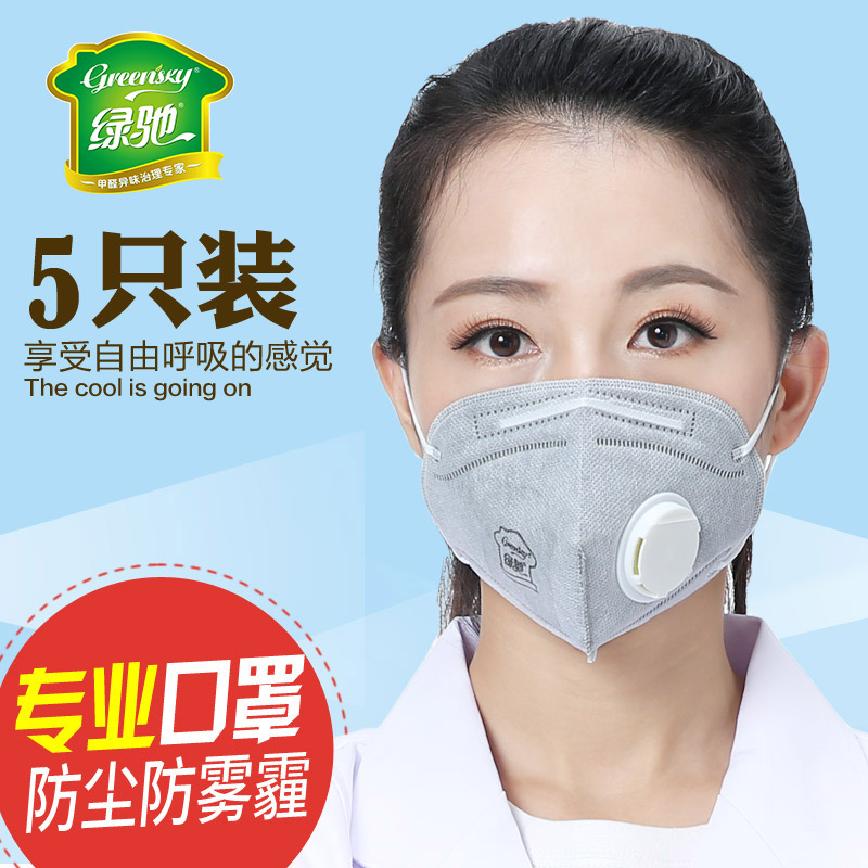 綠馳呼吸閥活性炭口罩透氣防塵防毒工業粉塵防霾防護口罩pm2.5