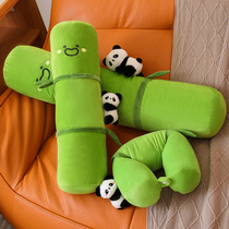 Cute Bamboo Barrel Panda Strip Hug Pillow Neck Pillow Girls Bed Sleeping Clip Legs Pillow Bedroom Boys Money Big Leaning Pillow