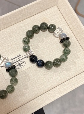 【绿境蓝谧】原创天然绿发晶绿云母复古气质手串时尚气质百搭男女