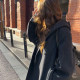 Wool old money style coat cashmere hooded woolen coat