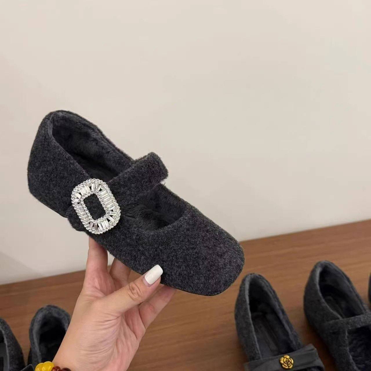 内增高秋冬加绒法式单鞋女鞋复古呢子配裙子高级感玛丽珍鞋毛毛鞋,淘宝优惠券,粉丝福利购,淘宝优惠卷