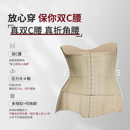 倩美新品塑身衣腰腹环吸脂束腰加压胃包收腹带抽脂术后双c折角腰 - 图0