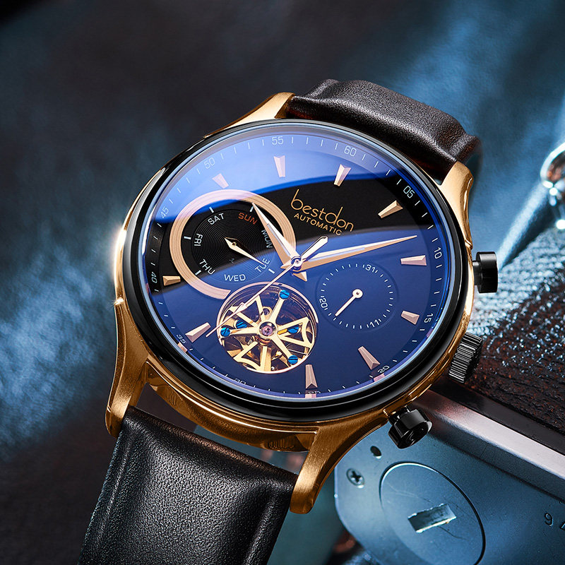 邦顿全自动名牌正品陀飞轮机械表 邦顿骏钰国产腕表