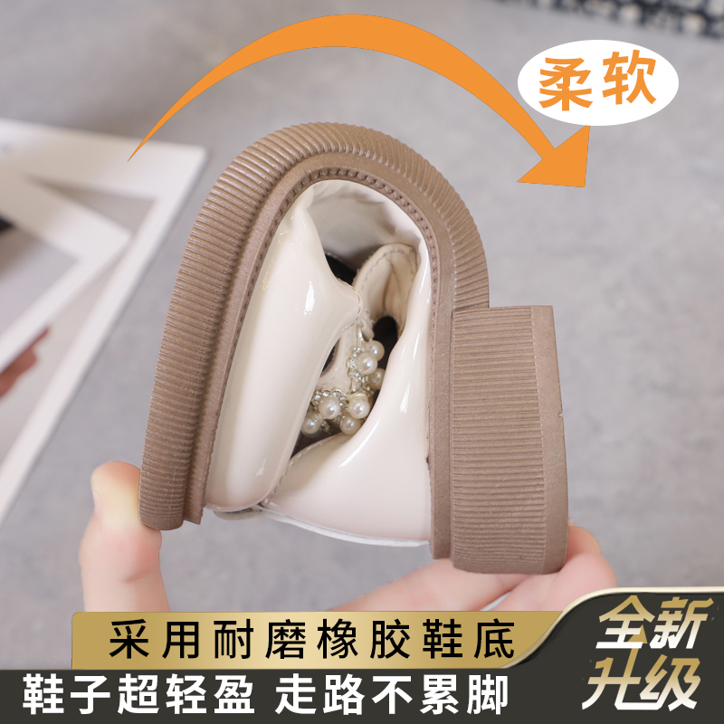 女童小皮鞋2025春秋新款软底公主鞋中大童玛丽珍单鞋黑色演出鞋子 - 图1