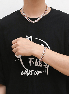 粉色锆石精品欧美嘻哈古巴满钻