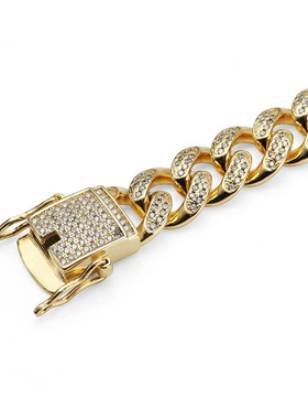 18k欧美风夜店饰品锆石超闪手环