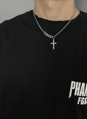 十字架拼接短款ins街头风锁骨链