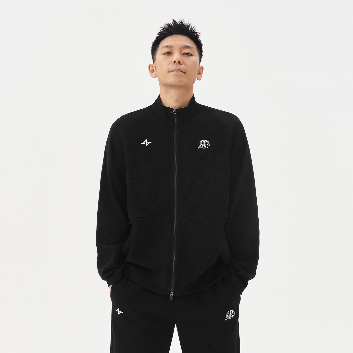 ZONEiD兆壹体育 浙BA赛事同款 双拉链肌理感针织立领保暖夹克外套,淘宝优惠券,粉丝福利购,淘宝优惠卷