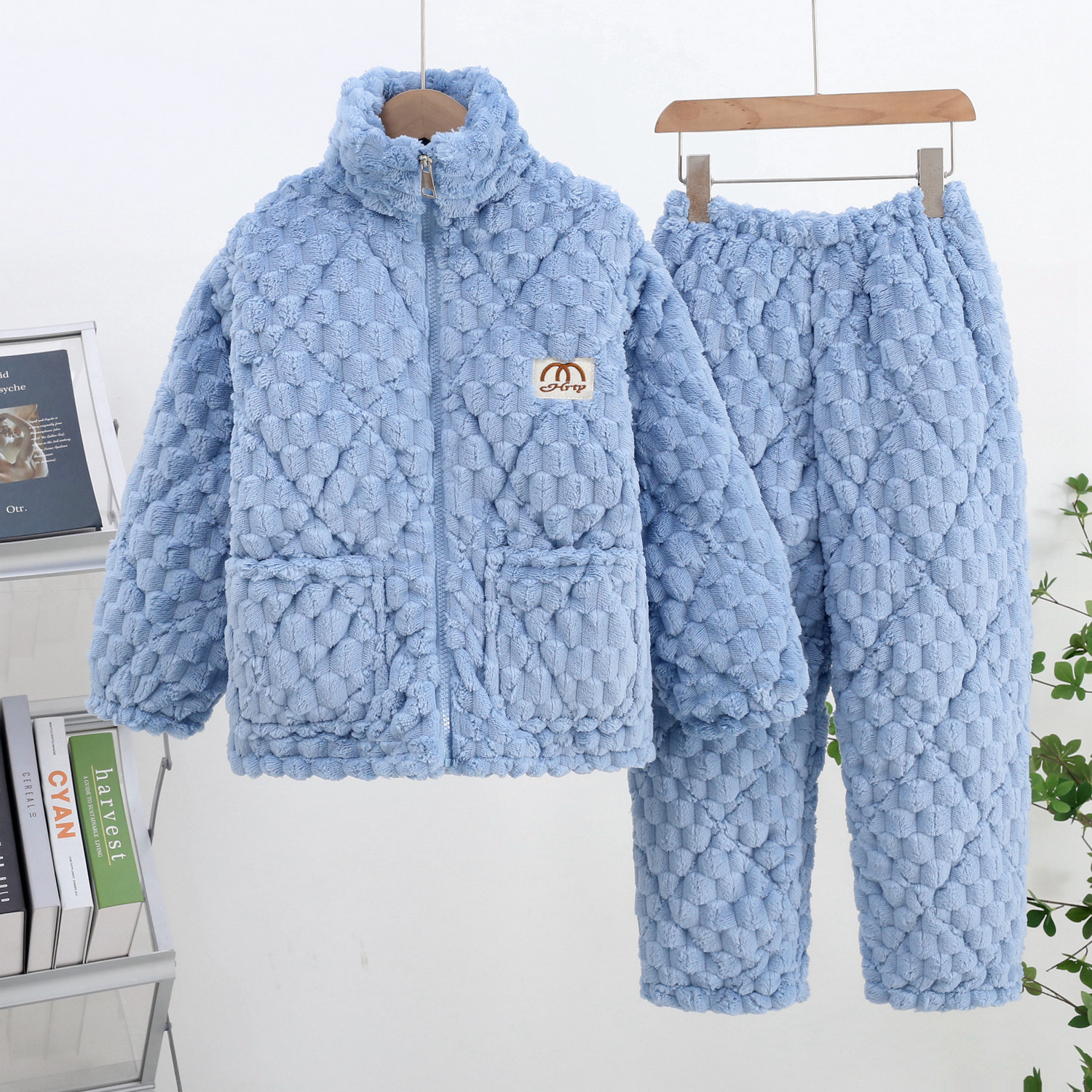 秋冬季男女儿童法兰绒夹棉睡衣小孩保暖内衣加厚珊瑚绒家居服套装,淘宝优惠券,粉丝福利购,淘宝优惠卷