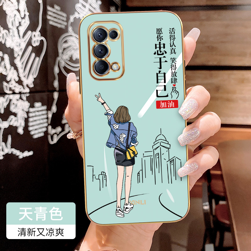 OPPOReno5Pro手机壳PDSTOO直边电镀pdsmoo全包镜头防摔opoopreon5por软壳保护套opop男女文字reom五p活的认真 - 图1