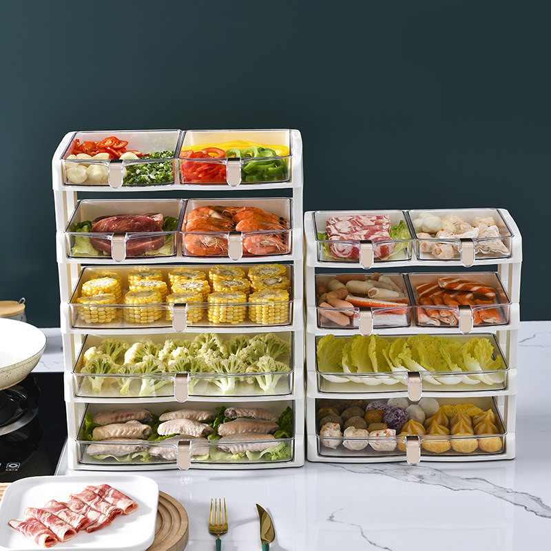 厨房多功能配菜盘火锅食材收纳盒家用台面多层备菜盘置物架子神器,淘宝优惠券,粉丝福利购,淘宝优惠卷