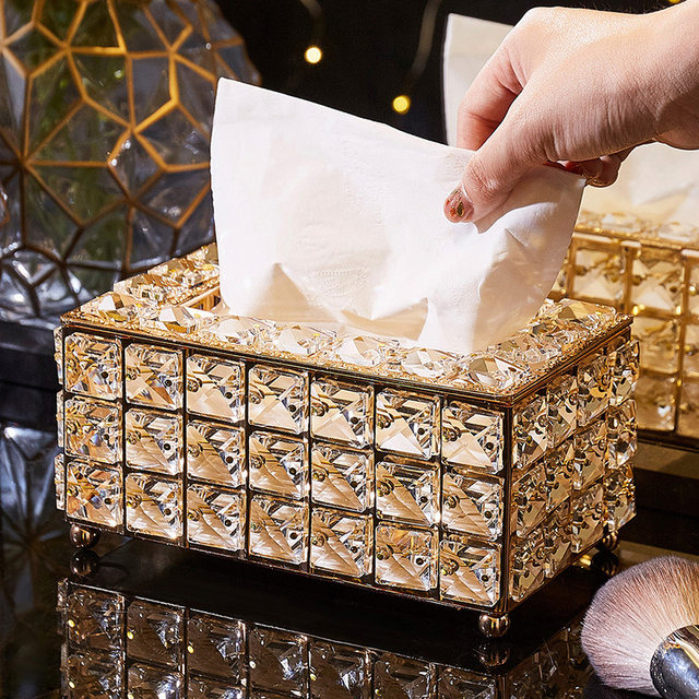 Tissue box crystal glass paper box