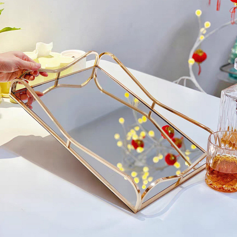 Glass tray cup tea tray wine glass storage tray