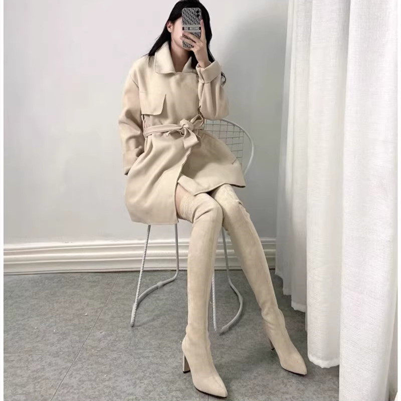 尖头高跟长筒靴女2025秋冬新款显瘦弹力靴高筒绒面55过膝靴瘦瘦靴,淘宝优惠券,粉丝福利购,淘宝优惠卷