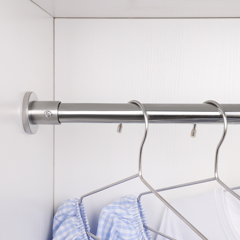 衣柜挂衣杆固定配件304不锈钢圆管法兰座衣杆卡扣晾衣杆固定托 - 图2