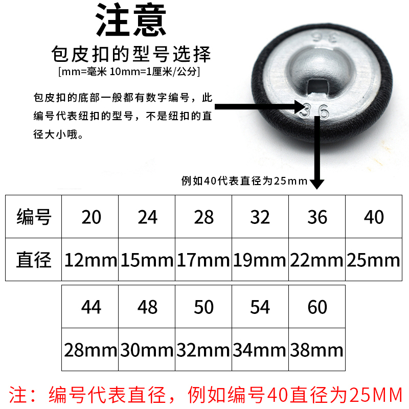 纽扣扣子黑色皮衣外套沙发装饰扣手工包皮钮扣手缝大扣子圆形百搭-图3