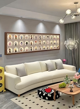高档盲盒收纳展示架发光装饰画