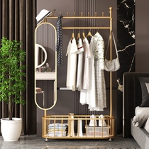 Cloister frame floor mirror home bedroom rotatable containing mobile fitting mirror with clothes-wearing mirror integrated hanger