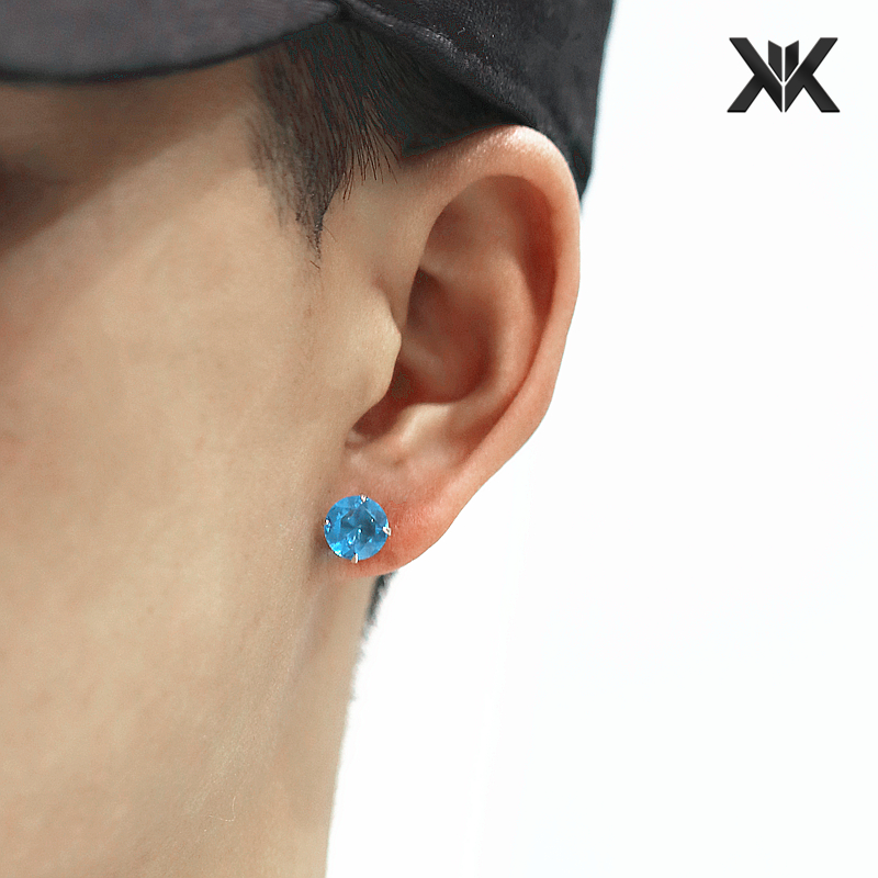 S925 silver Zircon Earrings纯银钻石耳钉男女嘻哈 hiphop锆石-图0