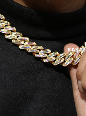 菱形项链KAKA莱茵石男女