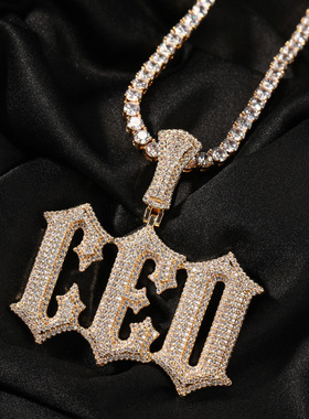 KAKA金属锆石麻花链男女字母