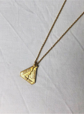 钛钢双层字母潮牌项链男女